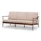 Baxton Studio Venza Walnut Wood Light Brown Upholstered 3-Seater Sofa 140-7557 - alternate 3